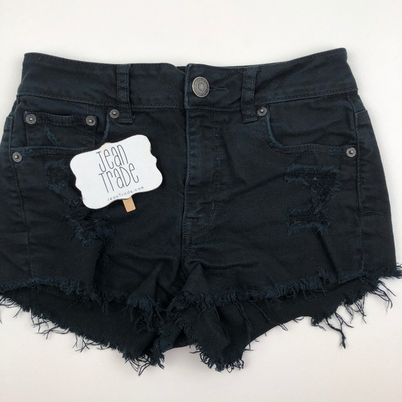 American Eagle Outfitters Pants - American Eagle Hi-rise festival black jean shorts